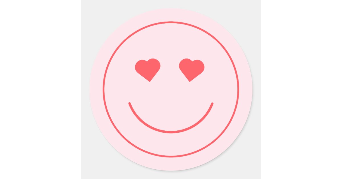 Valentine Heart Eyes Emoji Classic Round Sticker