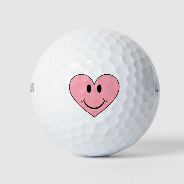 Happy Face Heart Golf Balls (Front)