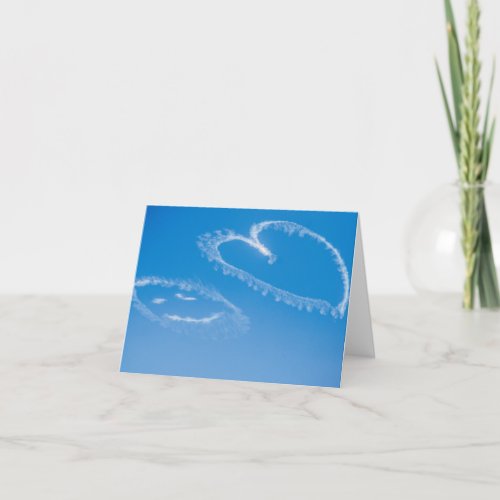 Happy Face  Heart in a Blue Sky Card