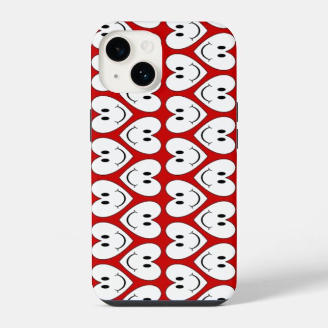 Happy Face Heart Iphone Case (Back)