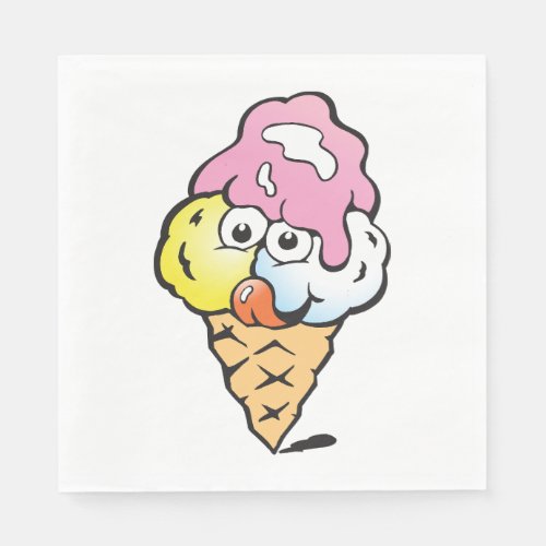 Happy Face Ice Cream Napkins