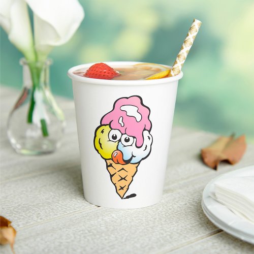 Happy Face Ice Cream Paper Cups