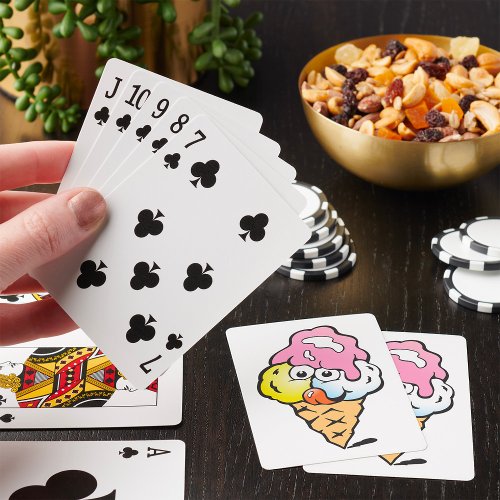 Happy Face Ice Cream Poker Cards