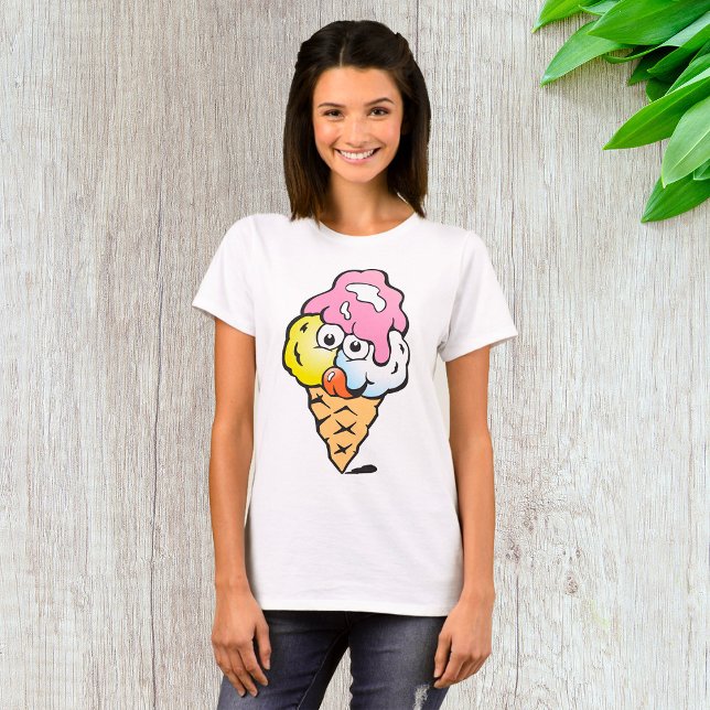 Happy Face Ice Cream T-Shirt (Creator Uploaded)