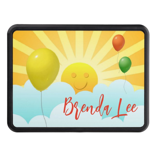 Happy Face In Clouds  Hitch Cover (Front)