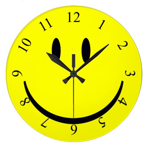 Happy Face Large Clock | Zazzle