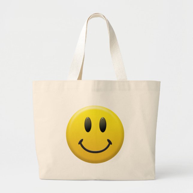 Happy Face Large Tote Bag (Front)