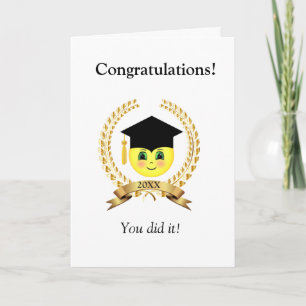 Happy Face & Laurel Graduation Card