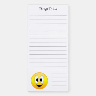 Happy Face Lined To Do List  Magnetic Notepad