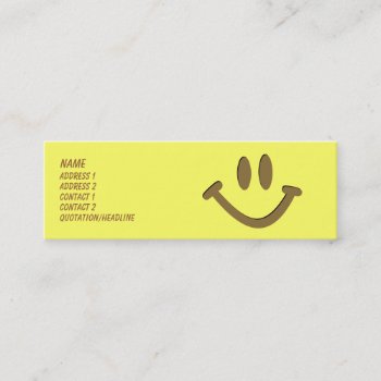 Happy Face Mini Business Card by pixelholicBC at Zazzle