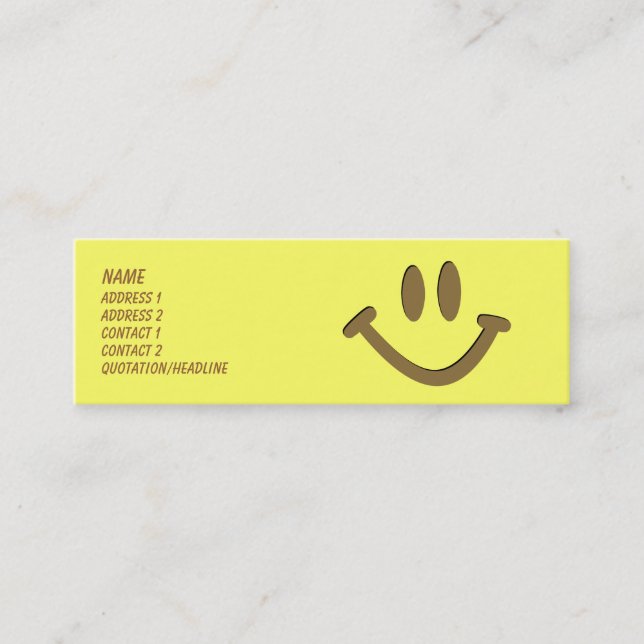 Happy Face Mini Business Card (Front)