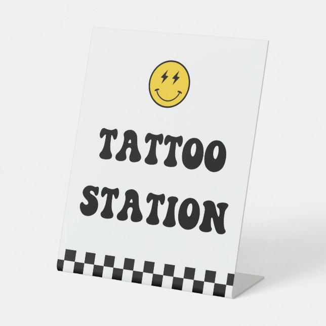 Happy Face One Happy Dude Tattoo Station Sign (Front)