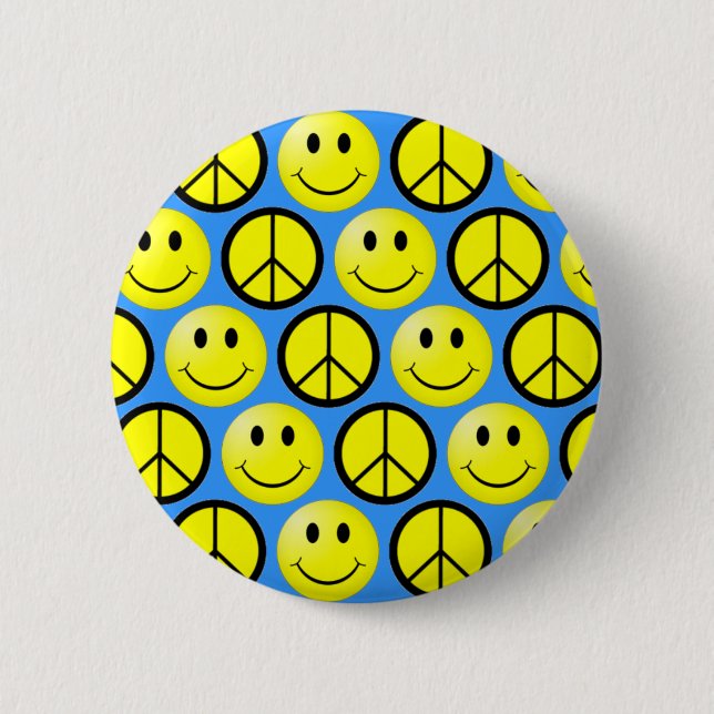 Happy Face Peace Button (Front)