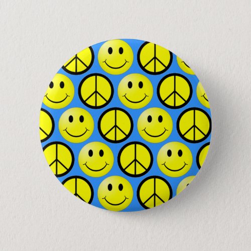 Happy Face Peace Button