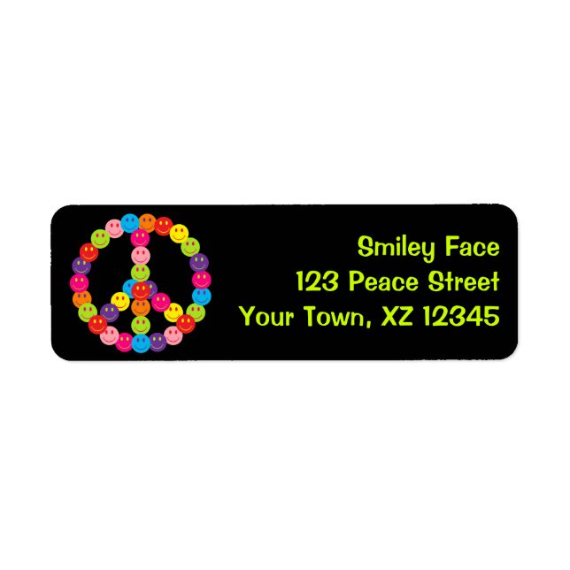 Happy Face Peace Label (Front)
