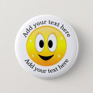 Happy Face Personalized Button