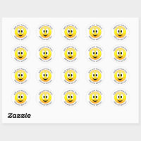 Happy Face Personalized Classic Round Sticker
