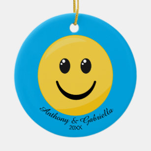 Happy Face Personalized Emoji Ornament