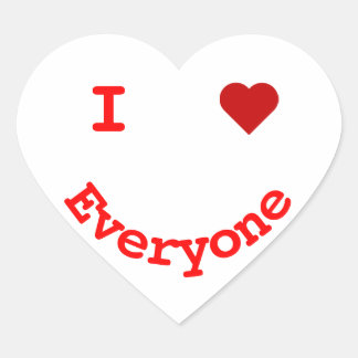 Happy Face Personalized I Heart Everyone Heart Sticker