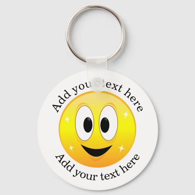 Happy Face Personalized Keychain (Front)