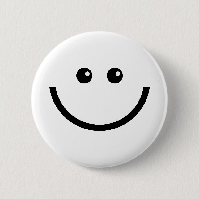 Happy Face Pinback Button (Front)