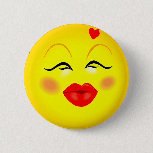Happy Face Pinback Button (Front)