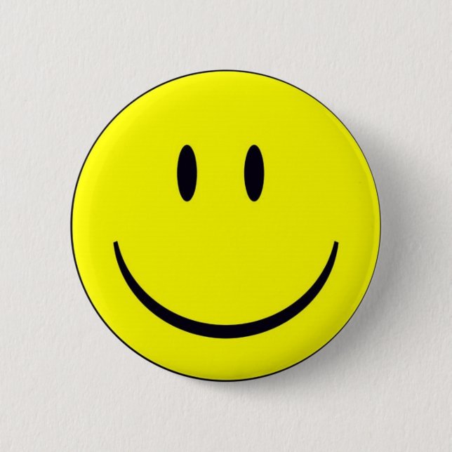Happy Face Pinback Button (Front)