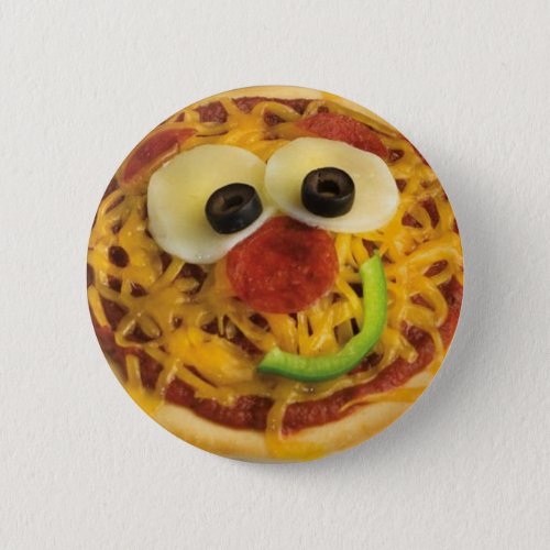Happy Face Pizza Button