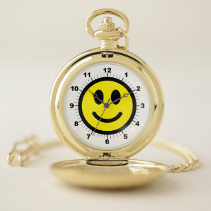  Happy Face Pocket Watch: Gold Watch