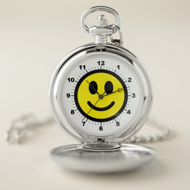  Happy Face Pocket Watch: Silver Watch (Inside)