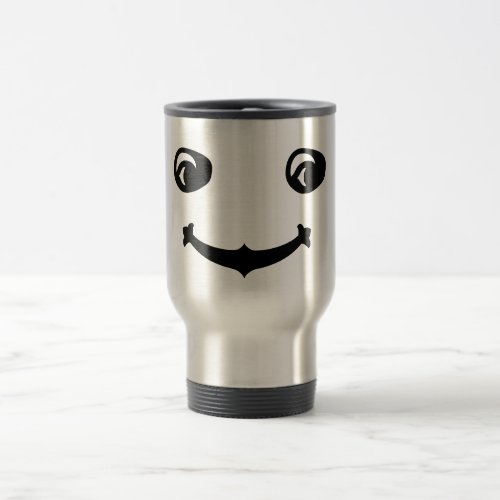 Happy Face Print Cute Travel Mug