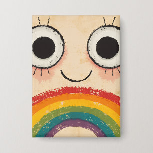 HAPPY FACE RAINBOW BUTTON