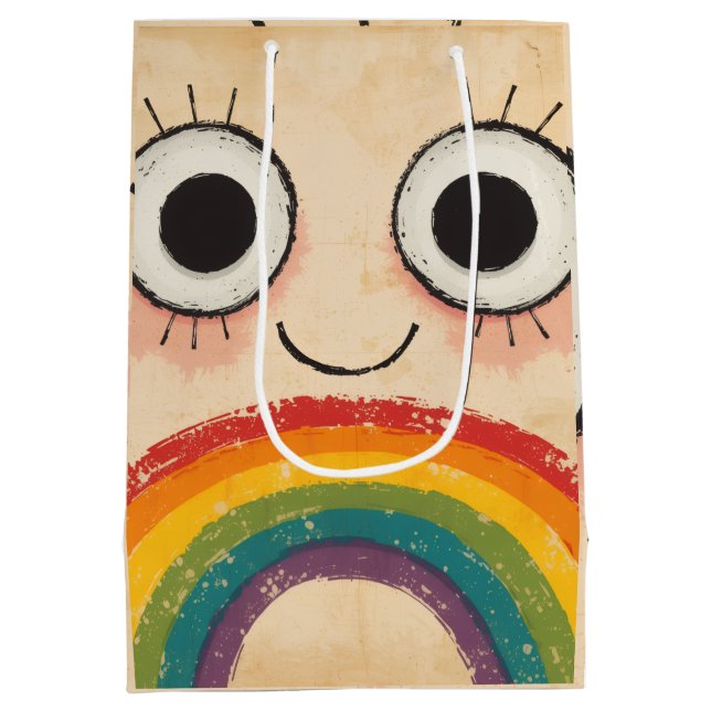HAPPY FACE RAINBOW MEDIUM GIFT BAG (Back)