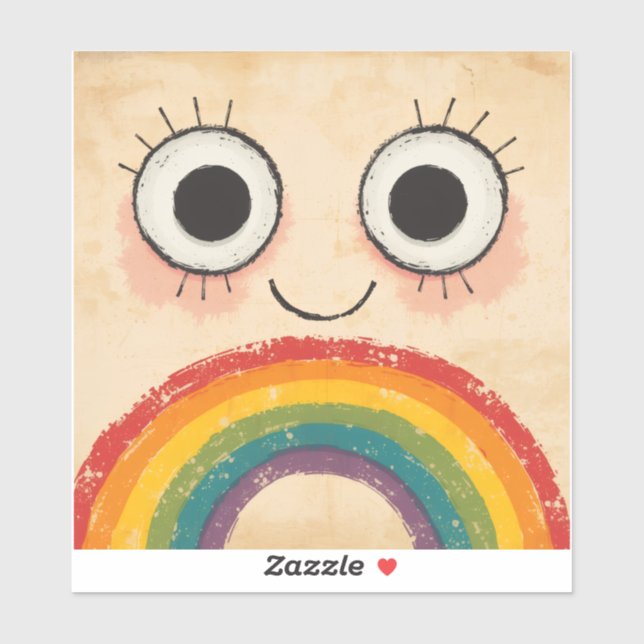 HAPPY FACE RAINBOW STICKER (Sheet)