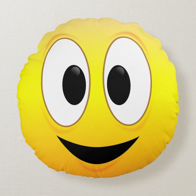 Happy Face Round Pillow (Front)