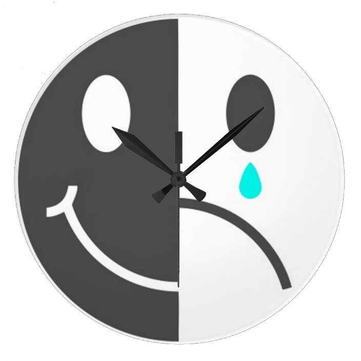 Happy Face Sad Face Wall Clock