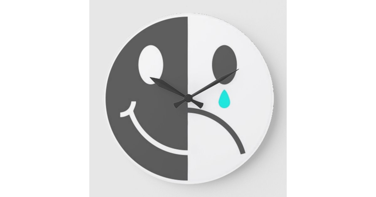 Happy Face Sad Face Wall Clock Zazzle