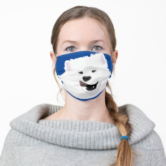 Happy Face Samoyed Face Mask--Non-medical Grade Cloth Face Mask