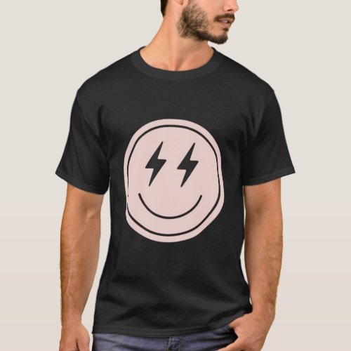 Happy Face Smile Lightning Bolts Eyes T_Shirt