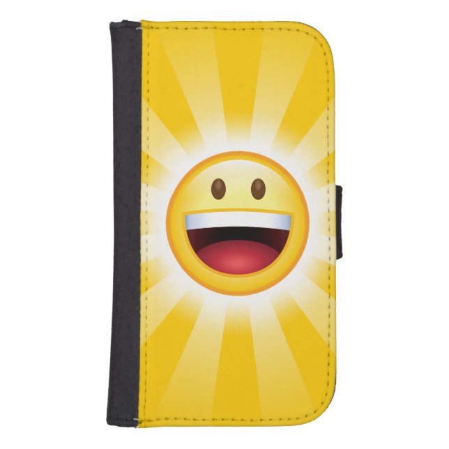 Happy Face Smiley Emoji Samsung Galaxy Wallet Case (Front)