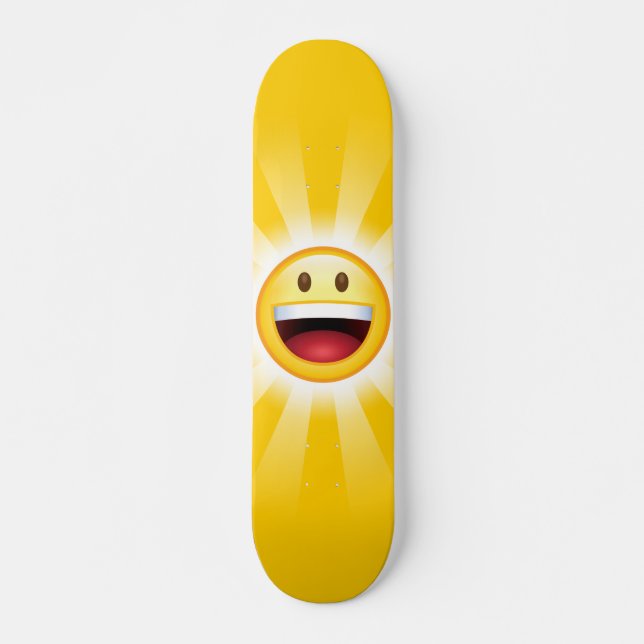 Happy Face Smiley Emoji Skateboard Deck (Front)