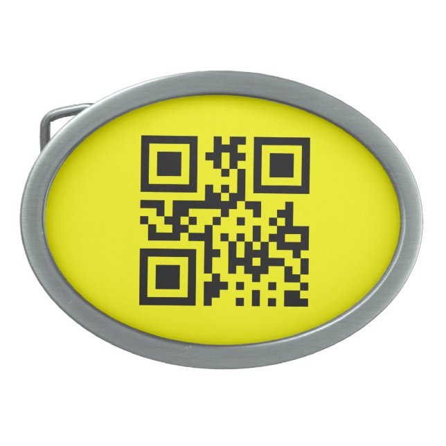 ☺ Happy Face Smiling Emoji -- QR Code Belt Buckle (Front)