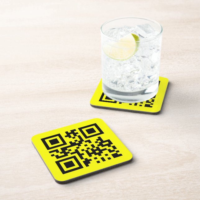 ☺ Happy Face Smiling Emoji -- QR Code Beverage Coaster (Right Side)