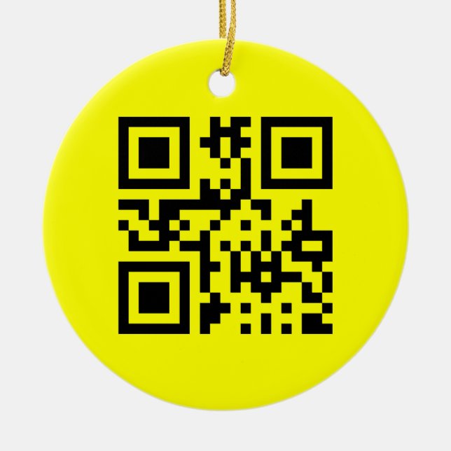 ☺ Happy Face Smiling Emoji -- QR Code Ceramic Ornament (Front)