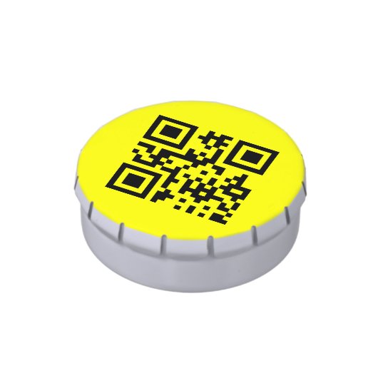 ☺ Happy Face Smiling Emoji -- QR Code Jelly Belly Candy Tin (Side)
