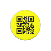 ☺ Happy Face Smiling Emoji -- QR Code Jelly Belly Candy Tin (Top)