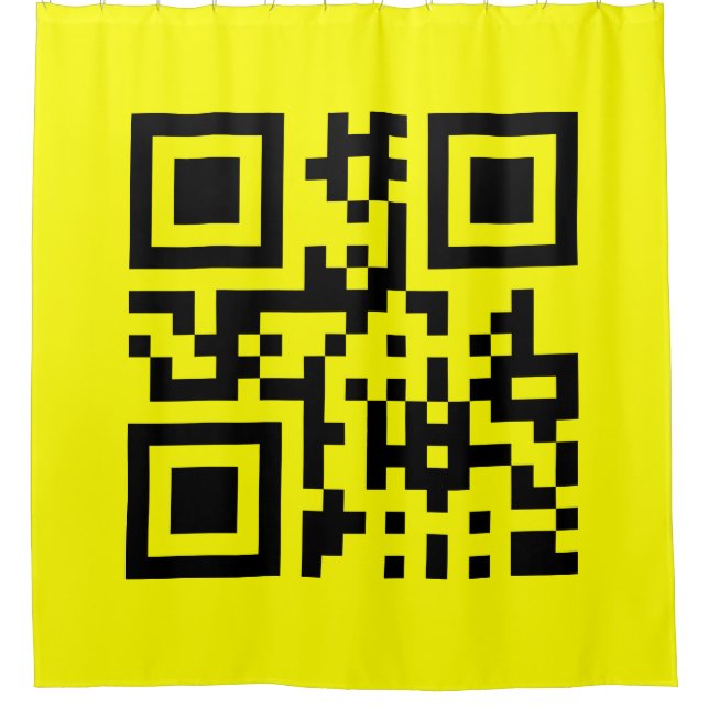 ☺ Happy Face Smiling Emoji -- QR Code Shower Curtain (Front)