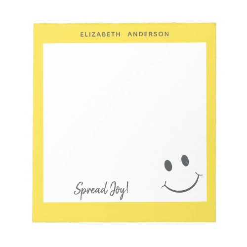 Happy Face Smiling Spread Joy Add Name Notepad