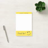 Happy Face Smiling Thank You Add Name Post-it Notes (Office)