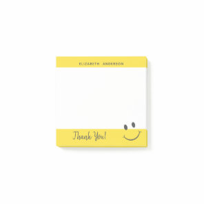 Happy Face Smiling Thank You Personalize Post-it Notes